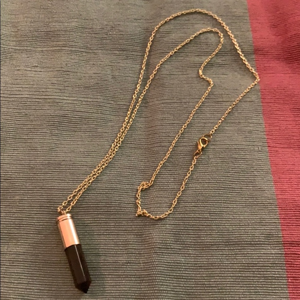 Smoky quartz long necklace.